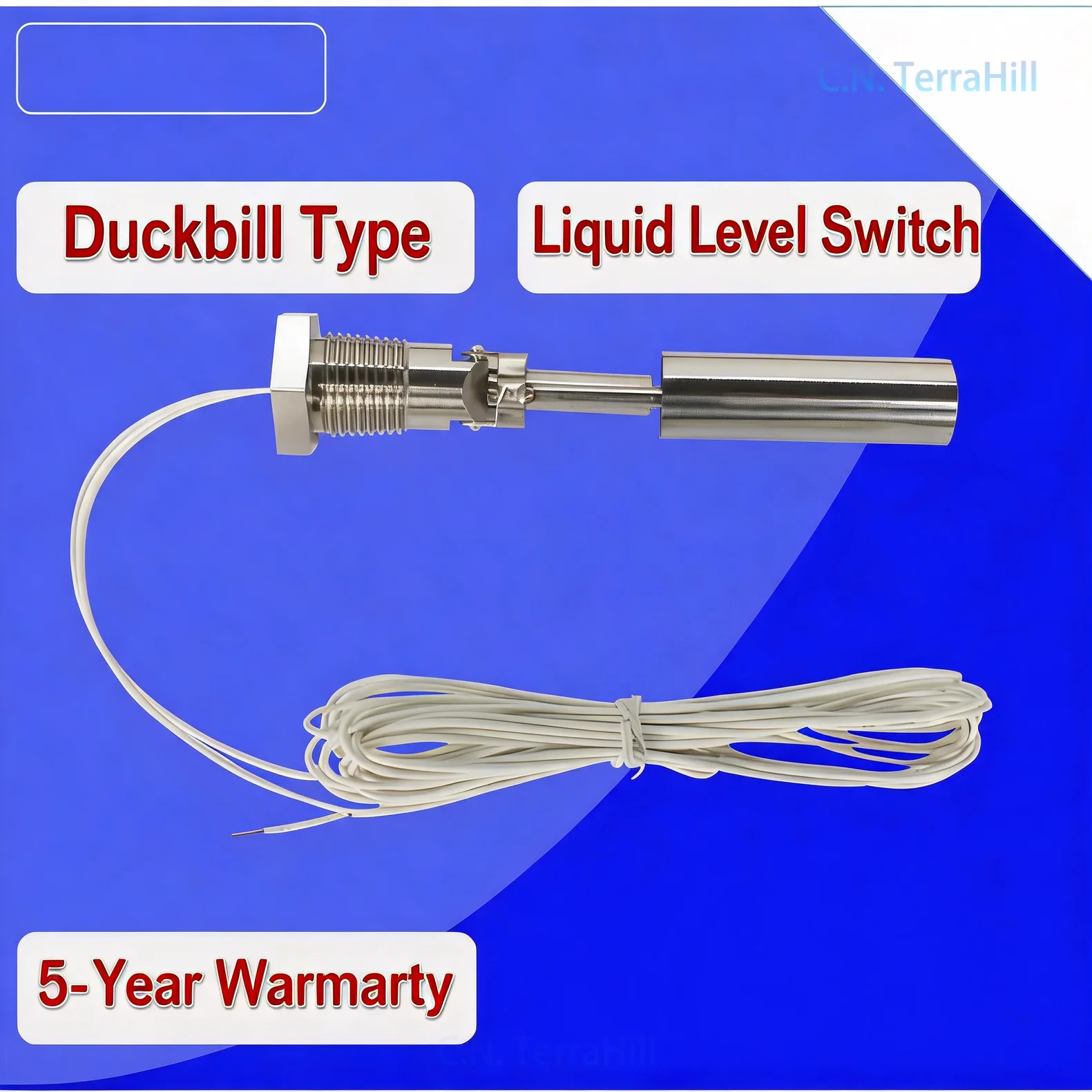 304 Stainless Steel Duckbill Float Level Switch Side Mount Liquid Water Level Sensor for Tank Pool Industrial Use