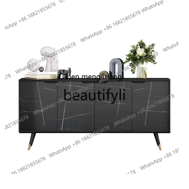 G Italian light luxury dining side cabinet solid wood modern simple living room high-end, home rock slab locker