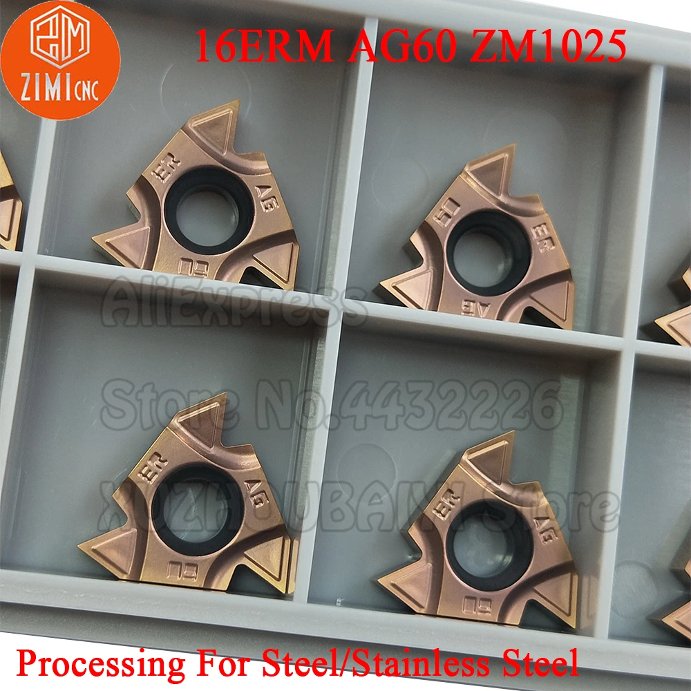 10 шт. 16ERM AG60 ZM1025 16ERM AG 60 16ERMAG60 карбидные резьбовые вставки токарные инструменты резак токарный станок лезвие для нержавеющей стали