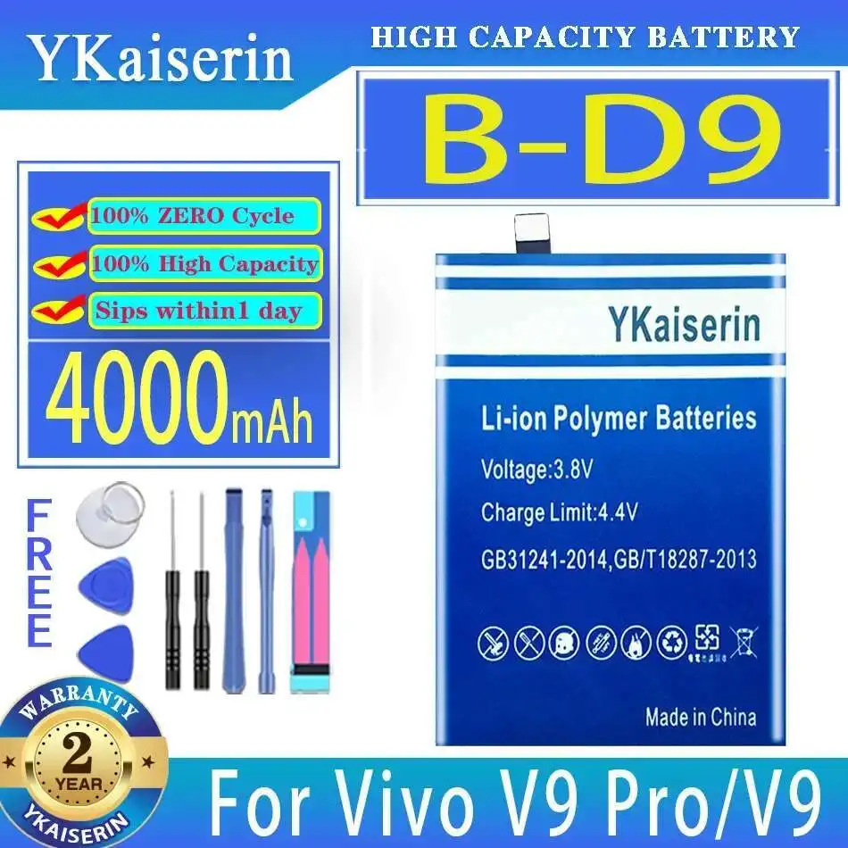 

B-D9 Mobile Phone Battery For Vivo V9 Pro V9Pro Y85 Y85A Z1 Z1i Y89 4000mAh High Performance