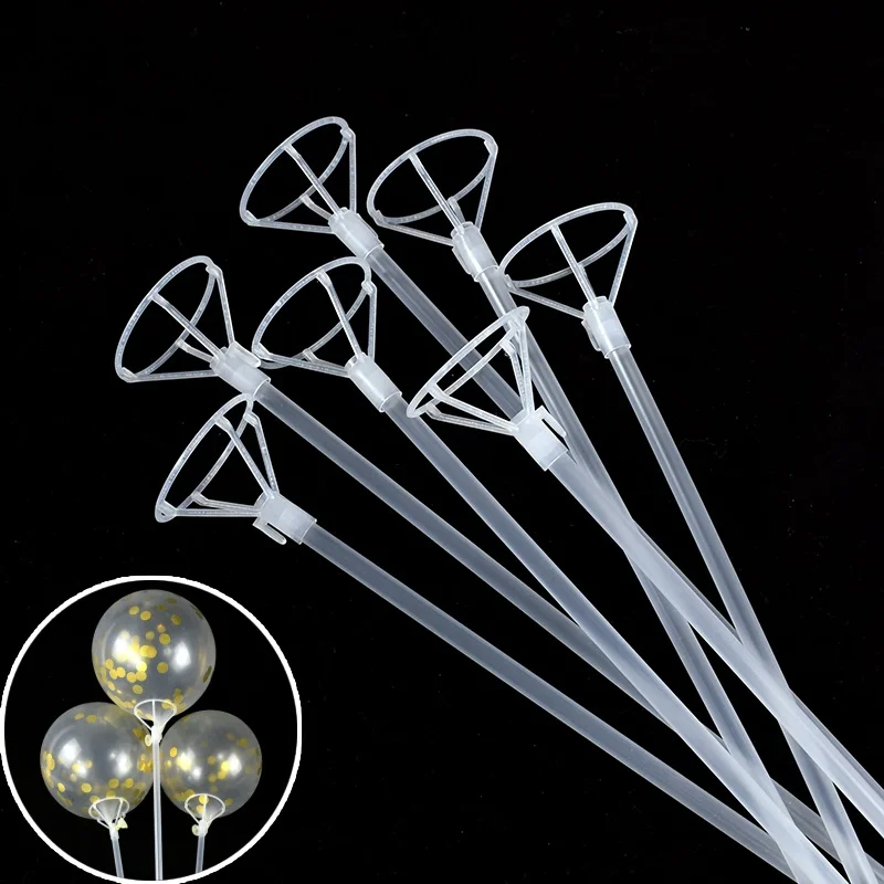 

5pcs 44cm Transparent Balloon Sticks Plastic Holder Cups Wedding Birthday Decor Kids Favor Toys Balloon Accessories Gift Package