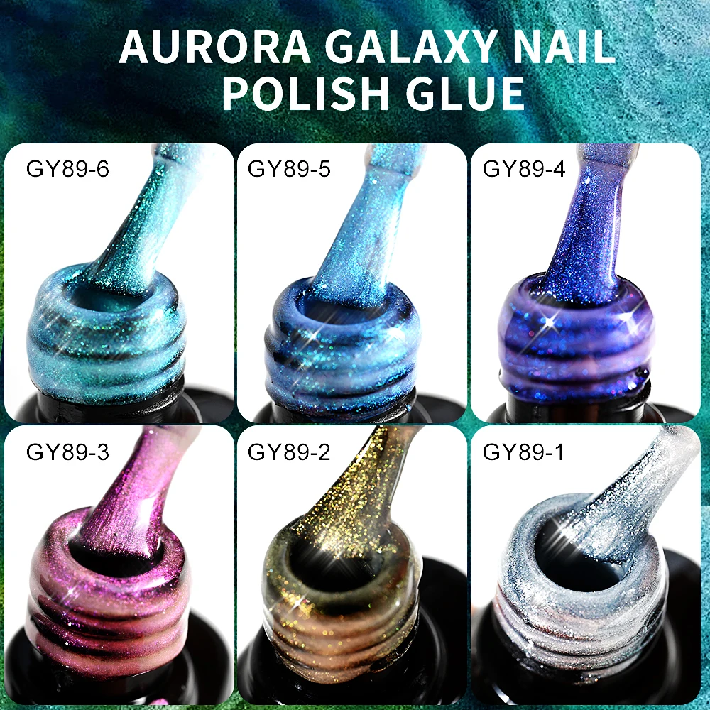 7ML Aurora Top Coat Sparking Gel smalto per unghie Semi permanente Soak Off funzione Gel UV Top Coat Nail Art vernice per Manicure