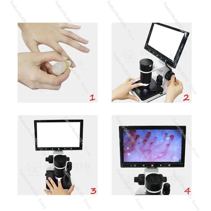 SY-B198 مجهر شعري مع شاشة LCD مقاس 9 بوصة منظار شعري قابل للطي للأظافر