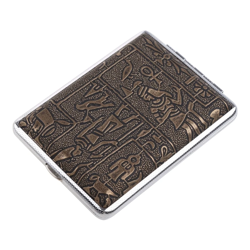 New 16 pcs Egyptian Style Hard Metal Cigarette Box for CASE Holder