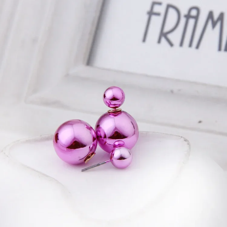 Fashionable Korean Style Double-Sided Large And Small Ball Pearl Earrings Versatile Mixed Batch First Class Jewelry