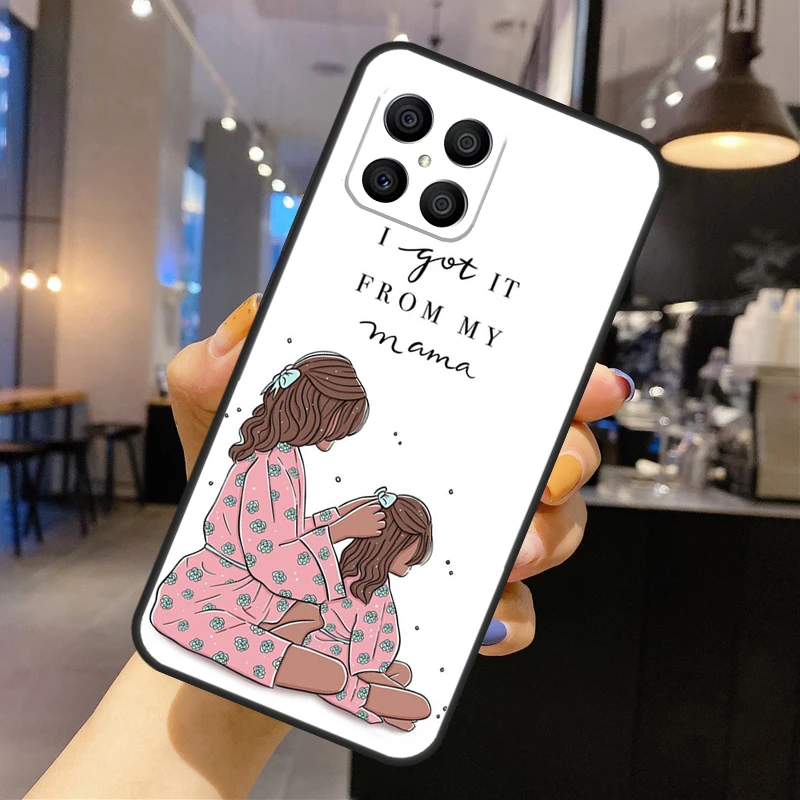 Mẹ Con Gái Cô Gái Sơn Bố Ốp Lưng Điện Thoại Huawei P50 P40 P30 P20 Lite Pro Nova 5T P Thông Minh 2021 Danh Dự X8 X7 X9 50 Ốp Lưng