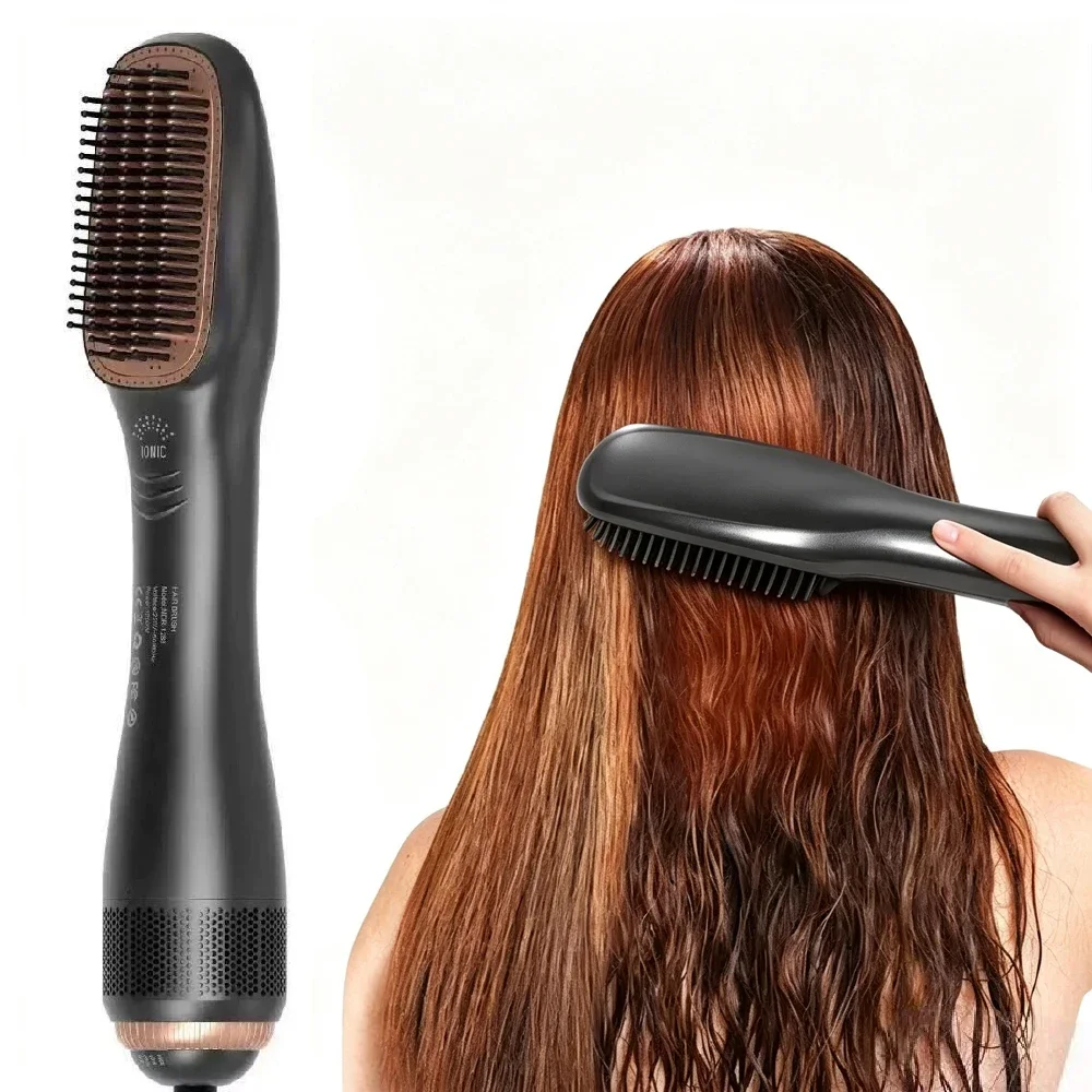 3 in 1 Hair Dryer Straightener Brush, 1200W Negative Ionic One Step Hot Air Blow Dryer, Multi-Functional Hair Styling Tool