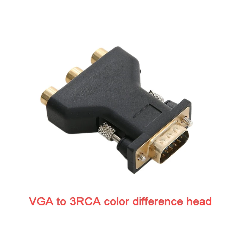 High-Quality VGA to RCA Adapter 3RCA Video Female To HD 15 Pin VGA Converter Style Component Video Jack Adapter Connector