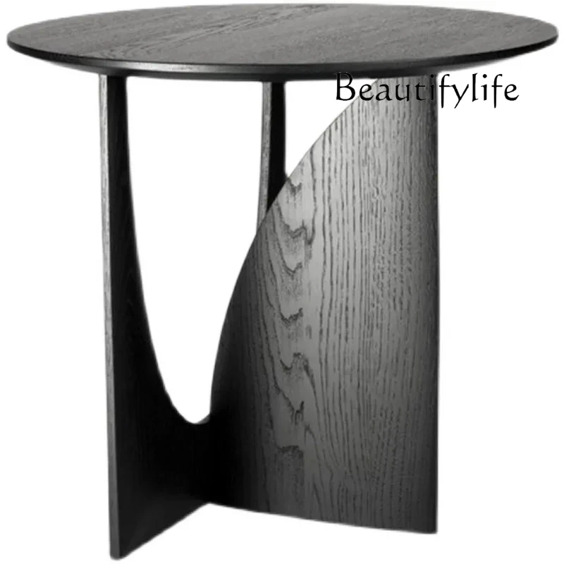 

MOMO Simple Solid Wood Round Edg Small Coffee Table Nordic Bedside Table Geometric Designer Corner Table