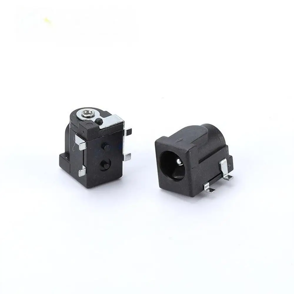 10Pcs 5.5x2.1mm 5.5x2.5mm 6.5x3.0mm Female DC Power Jack 3Pin Black DC Power Socket Through Hole Mounting Plastic Metal