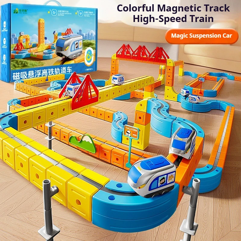 

BEI JESS DIY Train Toy For Boys Magnetic Track 1:64 Electric Vehicle Miniature Model Toys Train Toys For Children Birthday Gifts