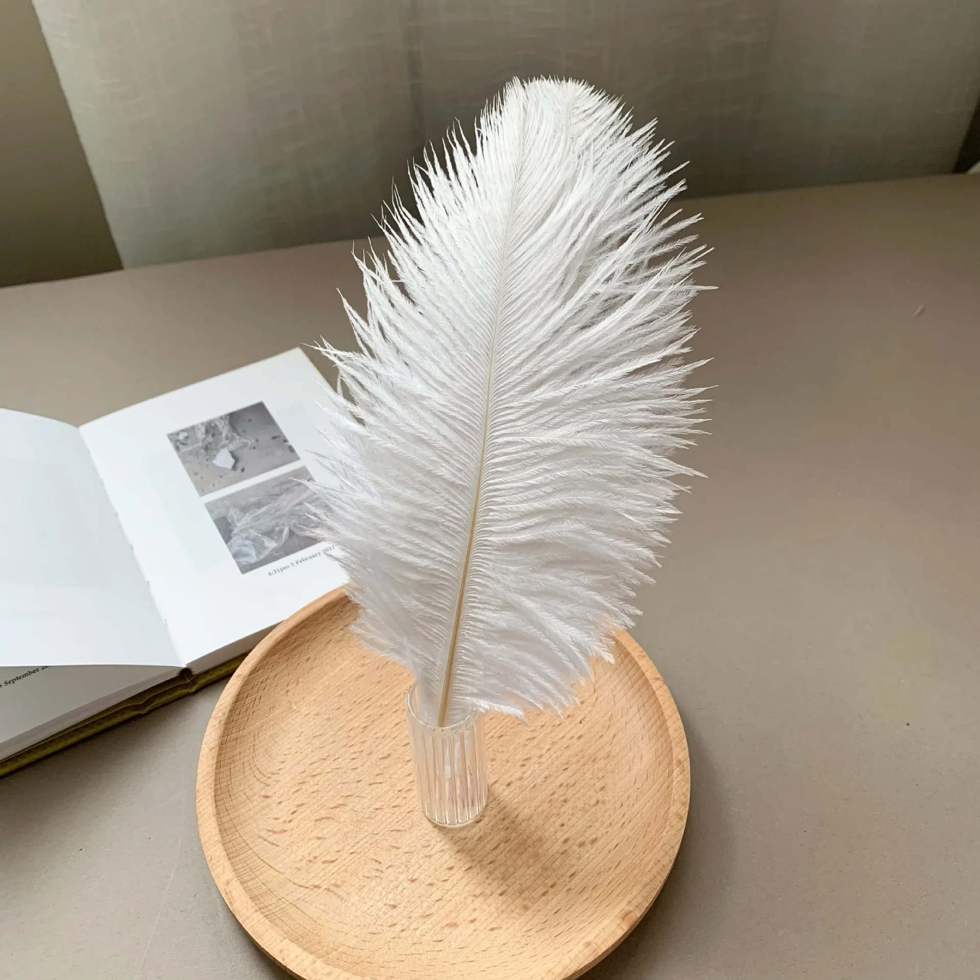 15～20cmのダチョウの羽根飾り、天然羽根、結婚式のセンターピース、パーティー、家の装飾、DIYクラフト用品に