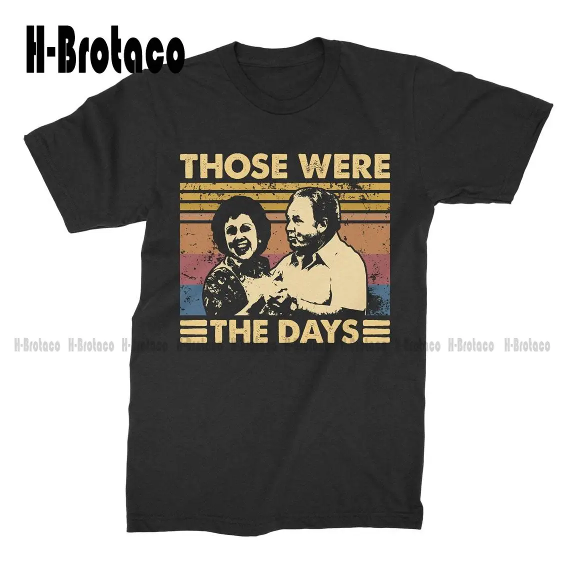 Archie Bunker and Edith Bunker, Those Were The Days Vintage T-Shirt T Shirt Cotton Outdoor Simple Vintage Casual Tee Shirts