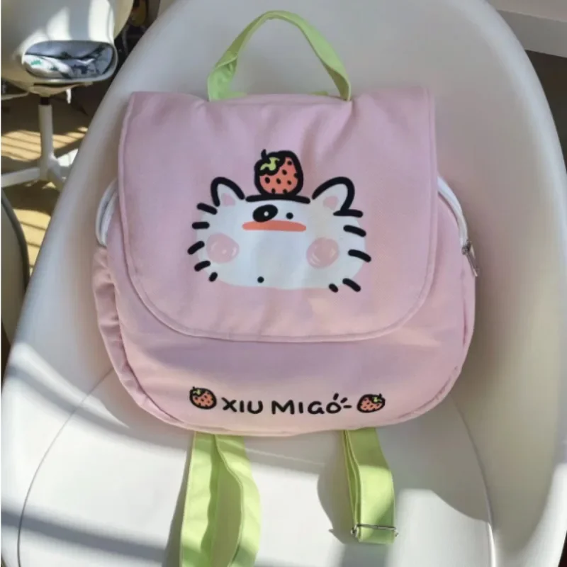 Xiuya Cute Cat Womens Backpack Small Harajuku Fashion Cartoon Print Casual Backpack Sweet Daily Literary New Female Kawaii Bag