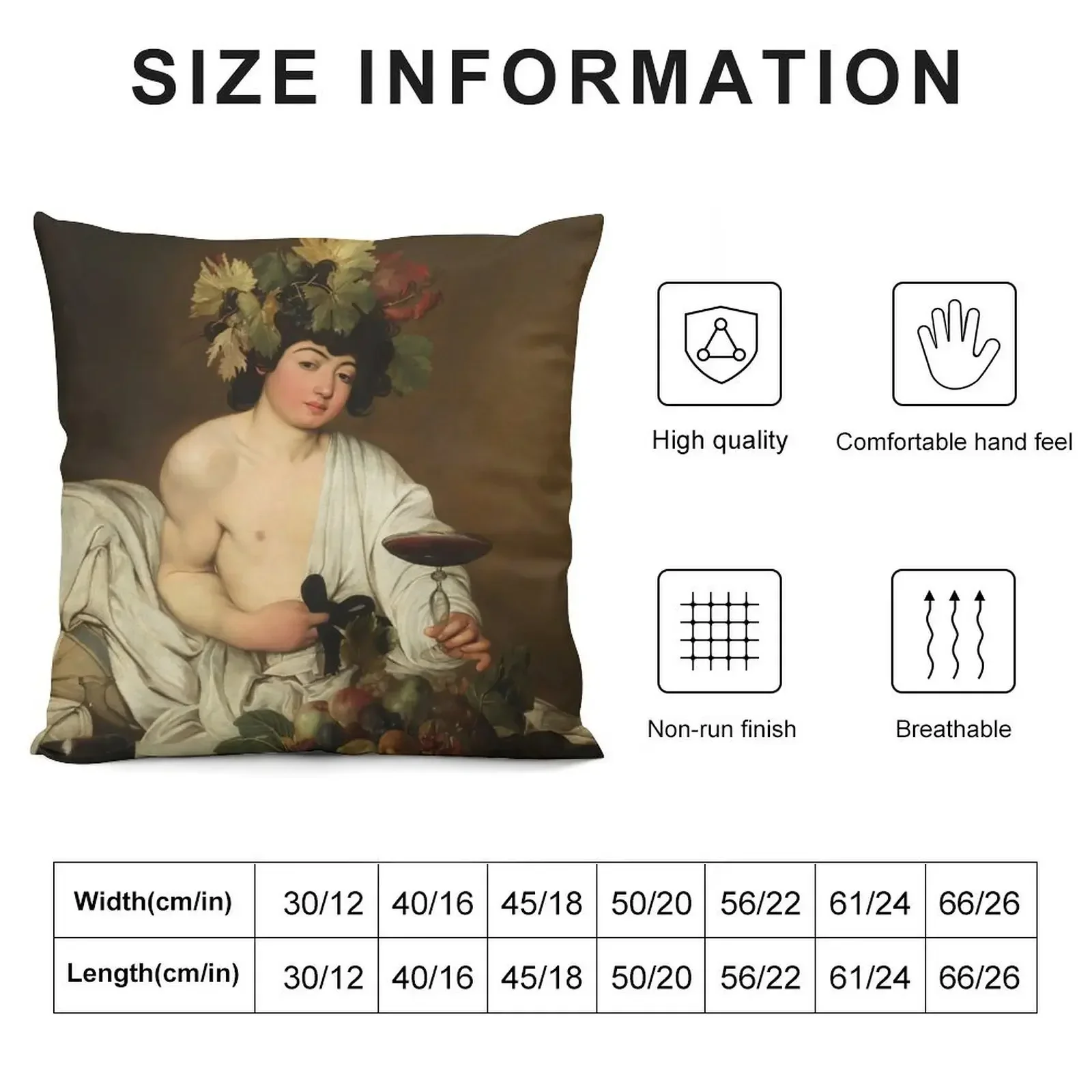 Caravaggio - Bacchus Throw Pillow Sofa Cushion Cover Ornamental Pillow pillow