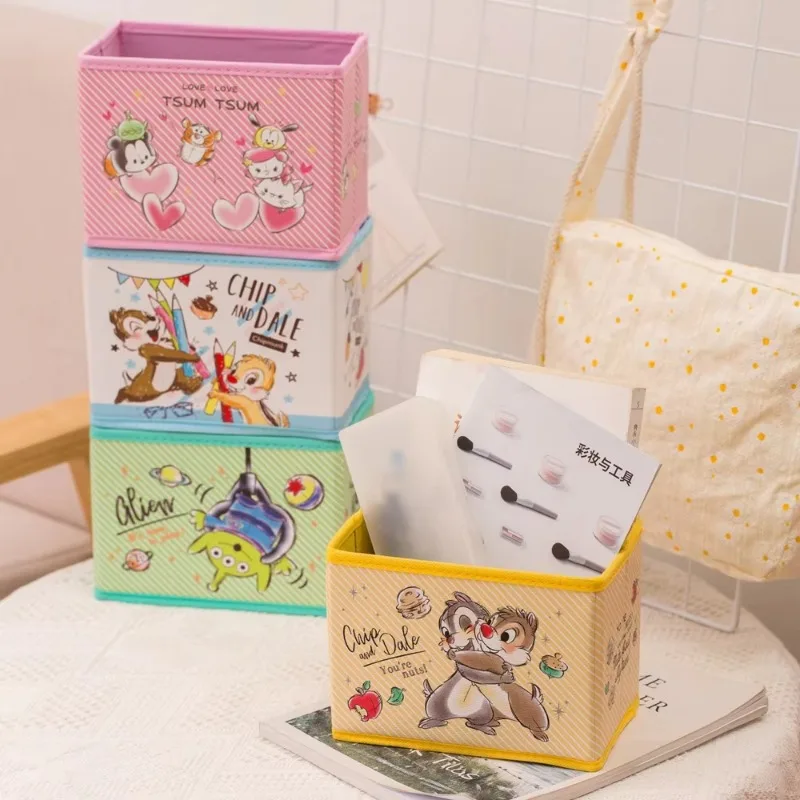 Disney Stitch Desktop Storage Box Anime Large Capacity Folding Desktop Room Neat Storage Cosmetic Student Mini Box Birthday Gift - Image 2