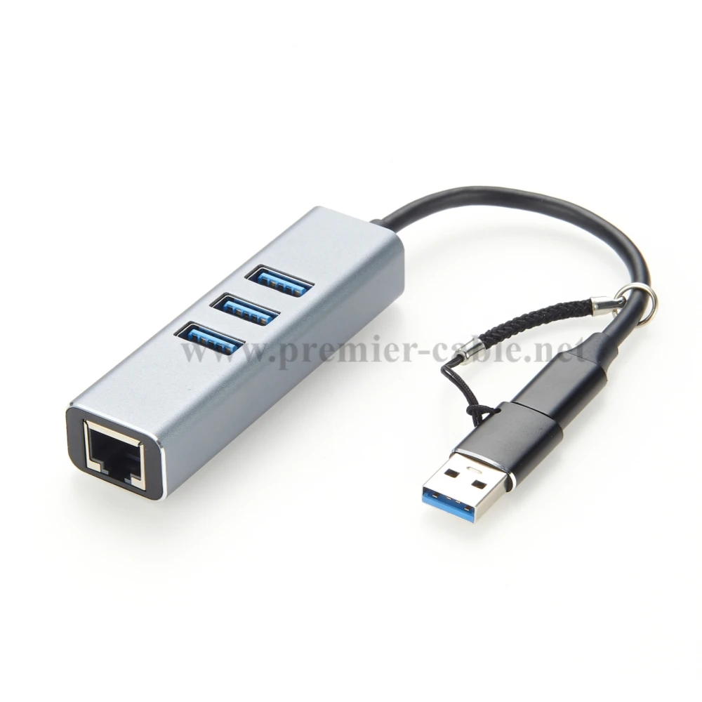USB C HUB Dockingstation Typ C auf RJ45 1000 Mbit/s Ethernet-Adapter USB3.0 HUB Gigabit-Netzwerkkarte 100 W Ladestation-Erweiterung – Detail 5