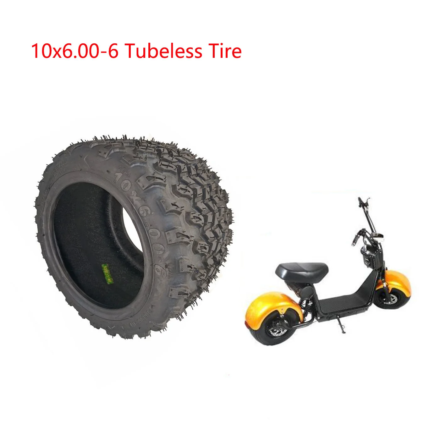 10'' Widened Vacuum Tyres 10x6.00-6 Electric Scooter Motor Special Tyre 10*6.00-6 for Citycoco   Tubeless Tire