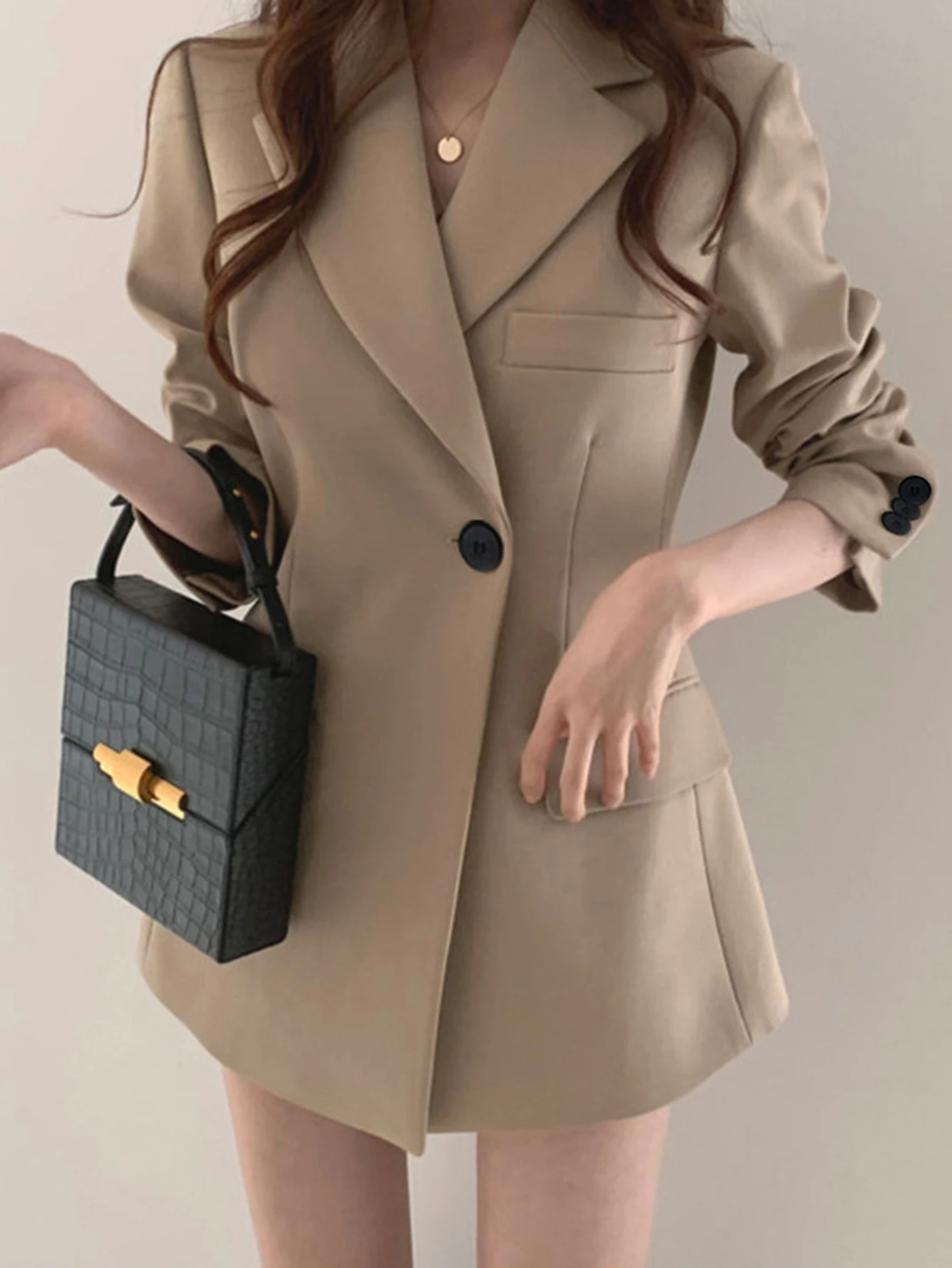 Costume à manches longues pour femmes, bras droit, Style décontracté, à la mode, confortable, tenue décontractée pour les affaires et le bureau