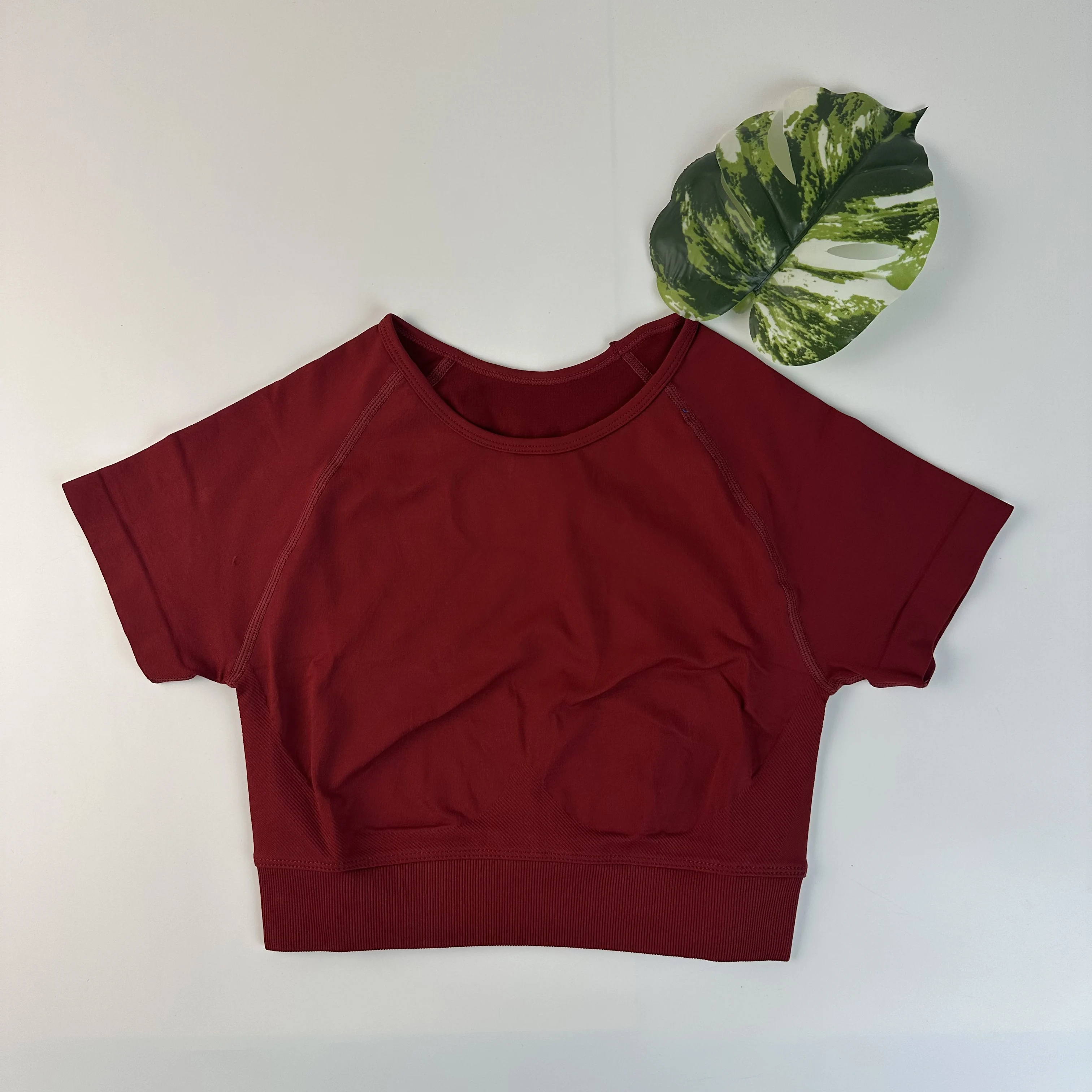 Yoga Crop Top Women Short Sleeve Seamless Yoga Shirt Ultra Stretch Soft Touch Fitness Workout Top Gym Clothes Running T-shirts