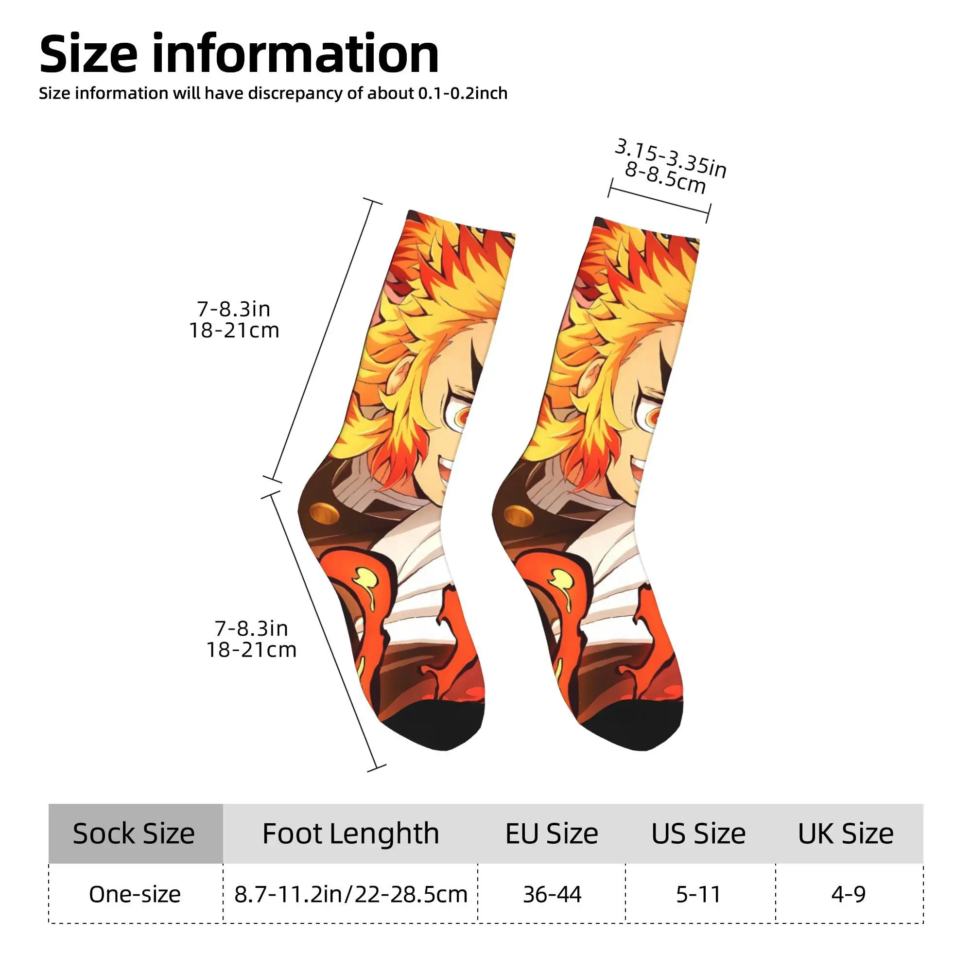 جوارب رجالية أنيمي كيوجورو رينجوكو جوارب شتوية مريحة جوارب جرافيك للجري مضادة للانزلاق
