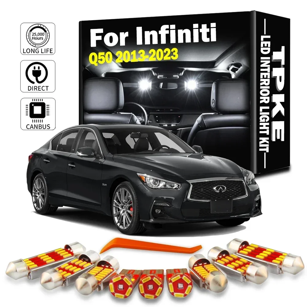 Tpke 13pcs für infiniti q50 2013-LED Innen beleuchtung Kofferraum tür Lampe Kit Autozubehör