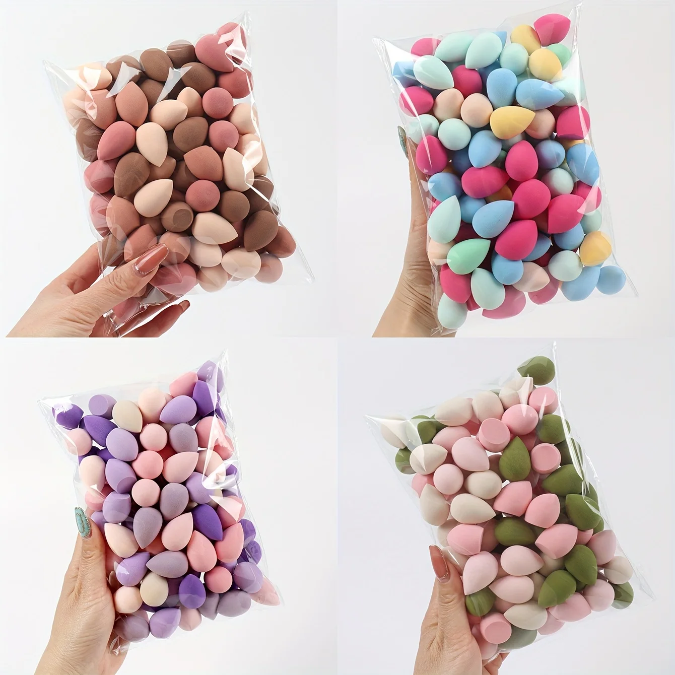 20/50/100 SZT. Mini Gąbeczki do Makijażu - Bez Lateksu, Aktywowane Wodą Blenderki do Podkładu/Kremu BB/Korektora, Precyzyjne do Oczu