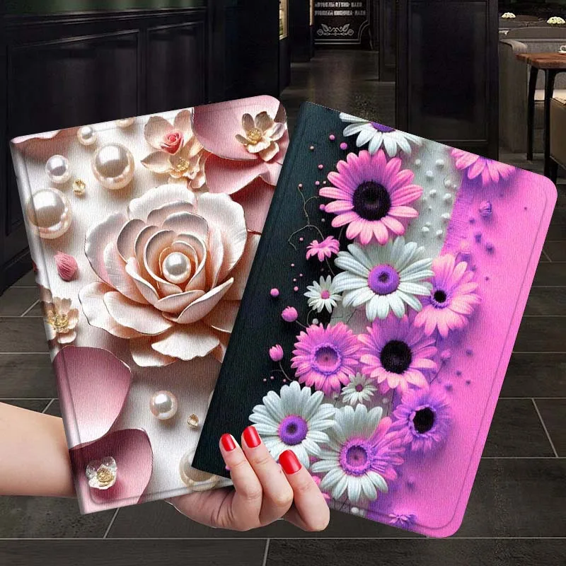 

Beautiful Pink Flower Decor Gift For Xiaoxin Lenovo Tab P12 Extreme Legion Y900 Idea Pro GT 12.1 2025 Foldable Tablet Case