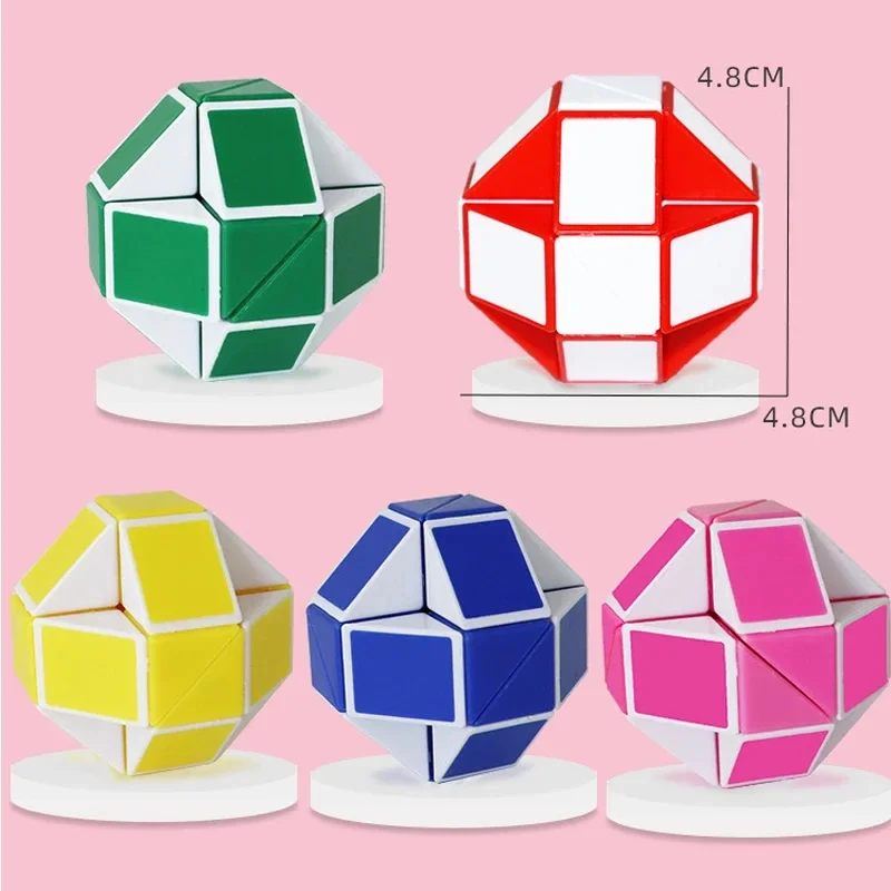 Magisches Lineal 24 Mini Twist Snake Puzzle-Würfel, pädagogisches Denkaufgabe-Spielzeug, zusammenklappbarer Puzzle-Würfel, Kinder-Party-Geschenke, faltbares Gehirn