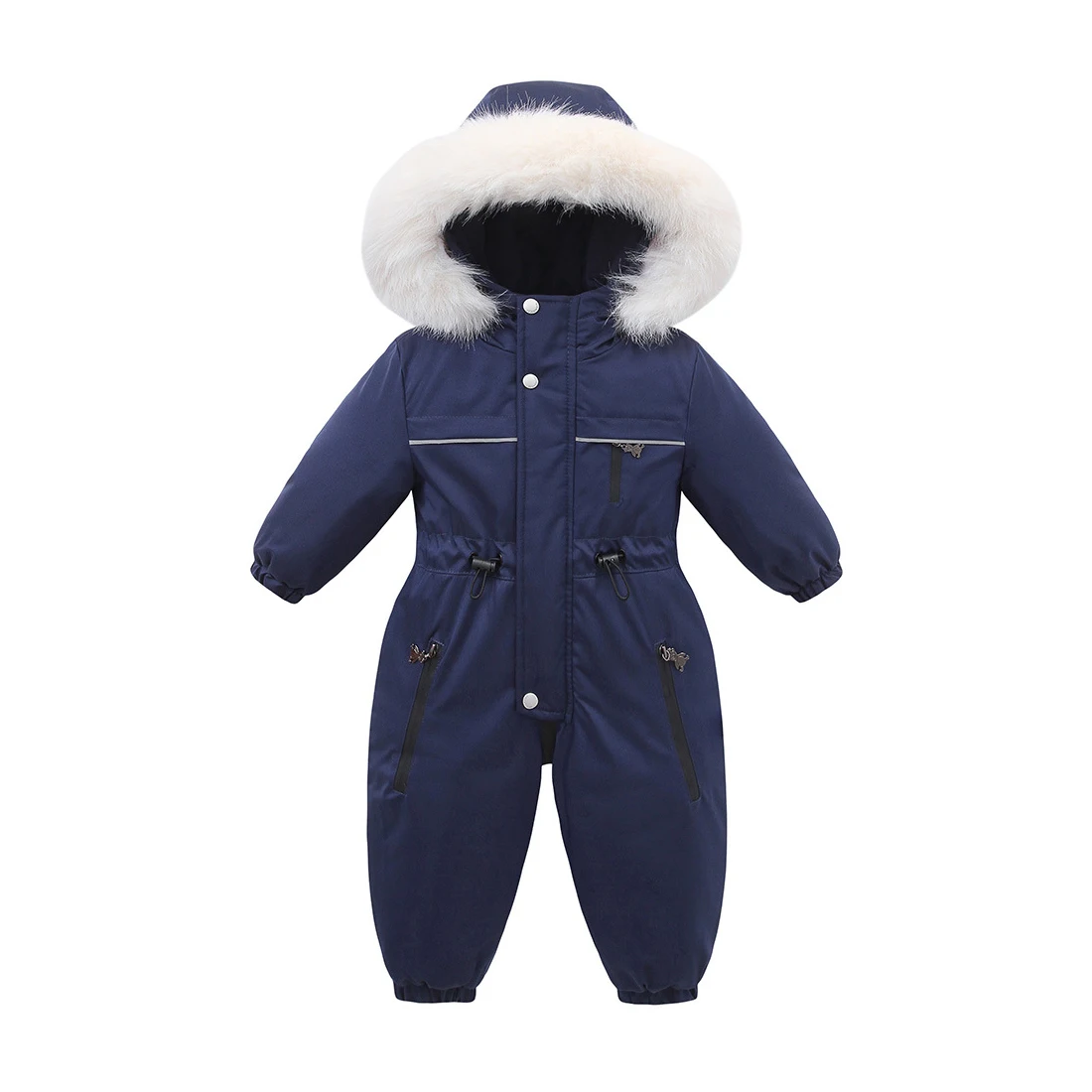 AYNIGIELL 2024 New Winter Baby Rompers Thick Warm Infant Hooded Inside Fleece Jumpsuit Newborn Boy Girl Toddler Clothing