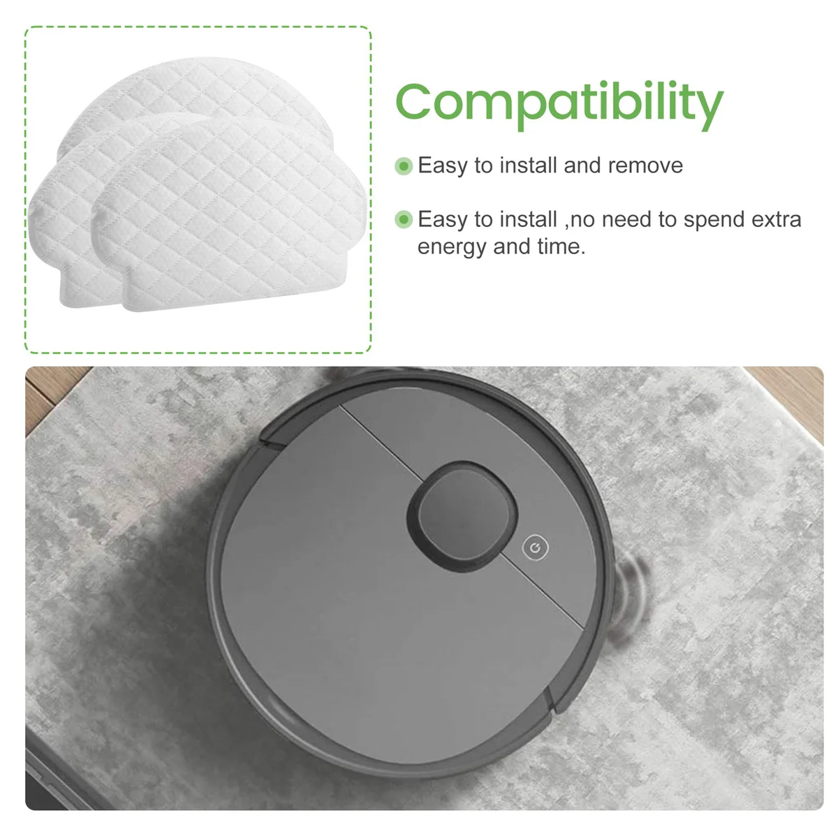 N09R 50 Pack Disposable Mopping Pads สําหรับ Ecovacs Deebot OZMO N7 / T5 / OZMO 920 / OZMO 950 เครื่องดูดฝุ่นหุ่นยนต์