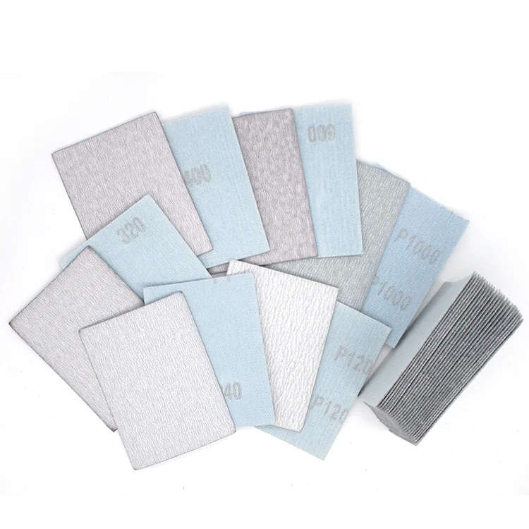Dry Flocking Square Sandpaper 75x100mm Hook And Loop Sanding Sheet Polish Abrasive Tool Polishing Paper For Wood Metal