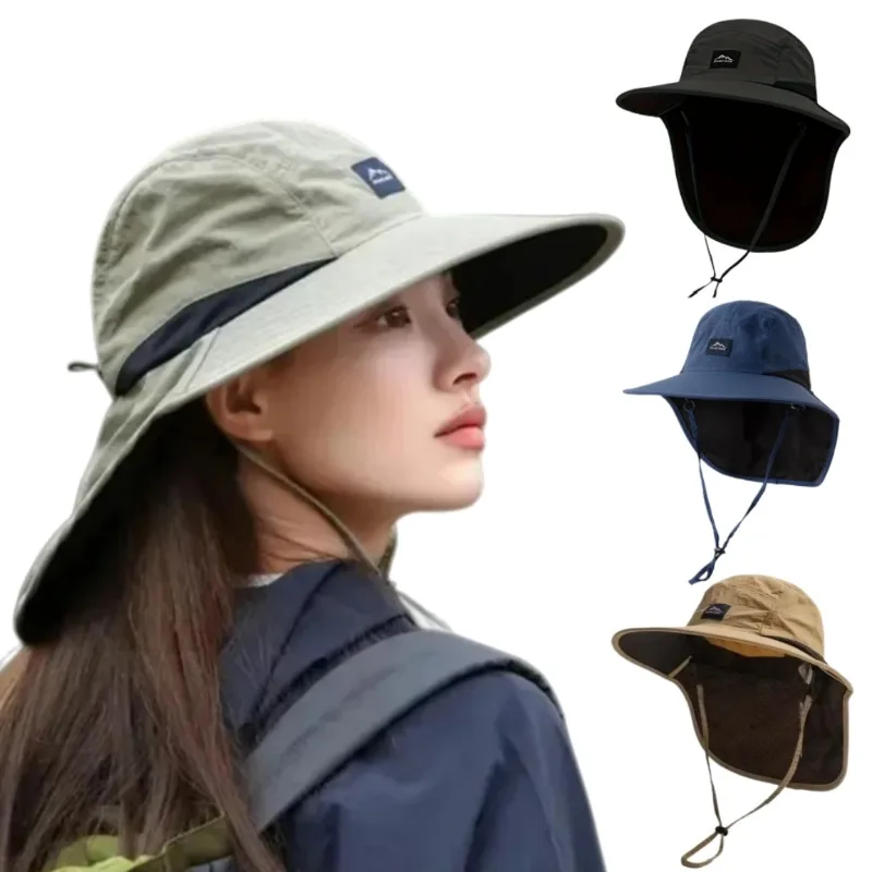 Unisex-Mesh-Bucket-Hat mit Nackenschutz, atmungsaktiv, breiter Krempe, Sonnenschutz für Sommer, Angeln, Wandern