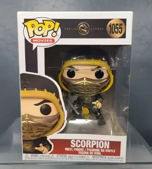 Nueva llegada 2026 Funko POP Mortal Kombat máscara escorpión # 1055 Figura de acción de vinilo Modelo Juguetes de animación para decoraciones de regalos
