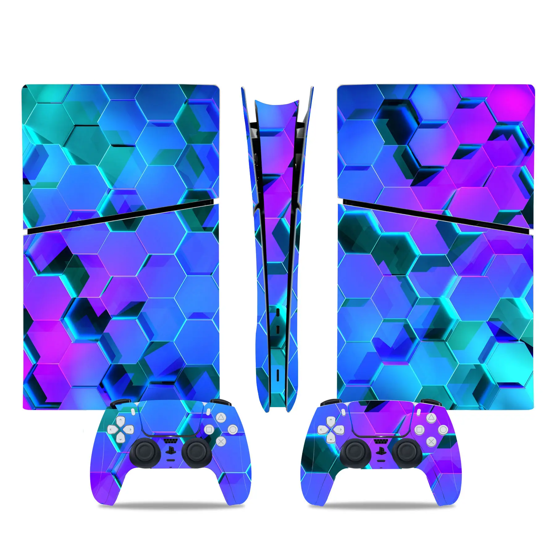 ملصق جلد رقمي لوحدة التحكم و وحدتي تحكم ، ملصق فينيل ملفوف بالكامل ، غطاء واقي ، لوحة وجه ضيقة PS5
