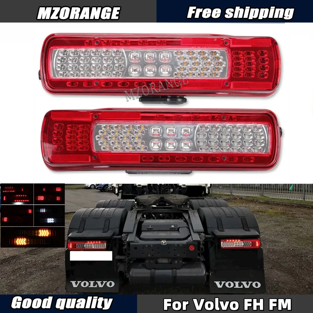 LED Tail Lights For Volvo FH FM With Buzzer Rear Turn Signal Stop Brake Fog Lamp Reversing Warning Light Car Accessories