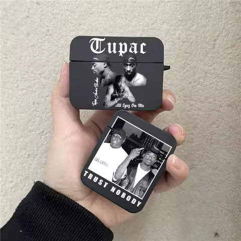 Rapper 2pac Singer Tupac Earphone Case For Apple AirPods Pro 2 Fashion Black Hard Headphone Cover For Air Pods 3 2 1 Accessories