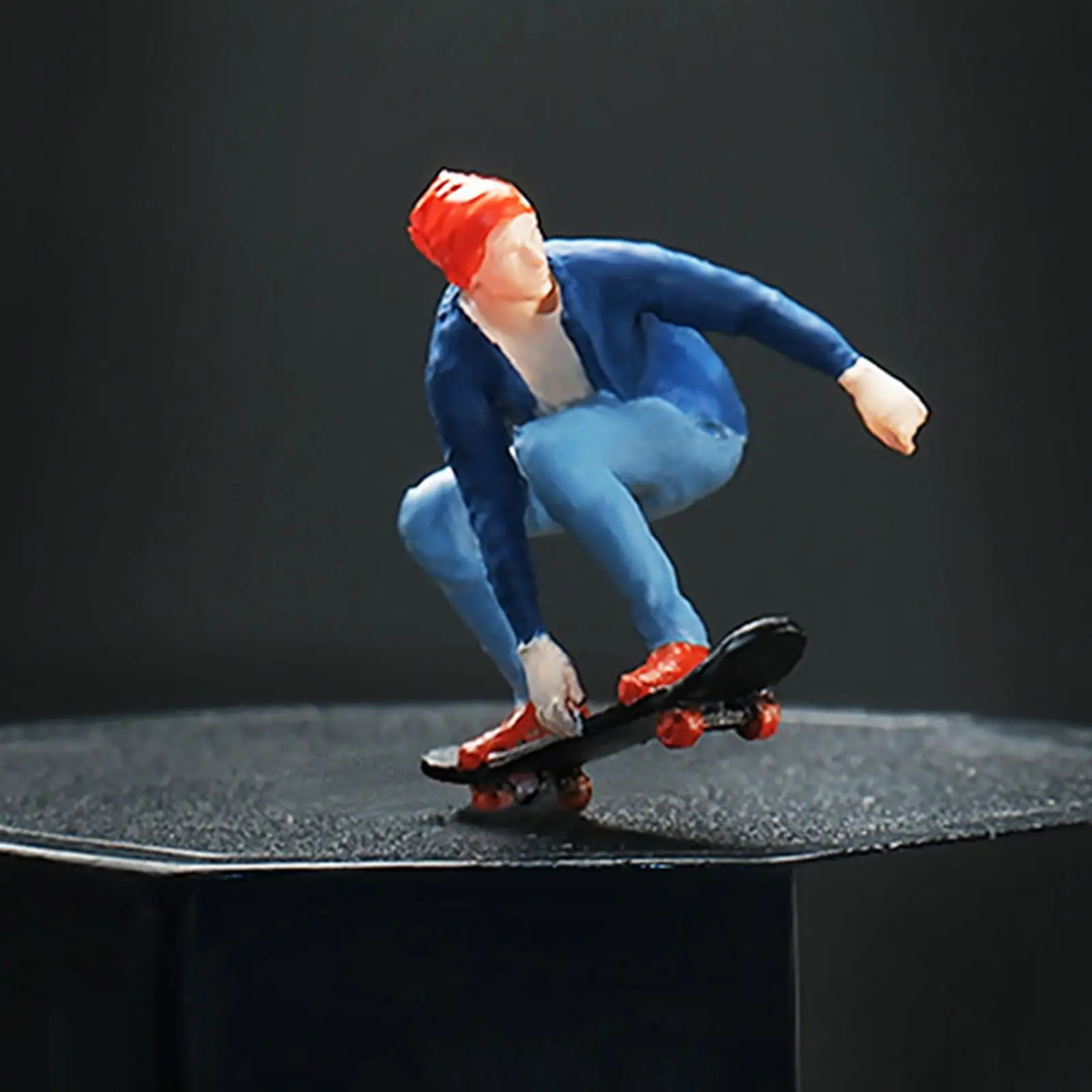 1/64 Scale Miniature Figure Dollhouse Decor Skateboard Boy Diorama Model for Architecture Model