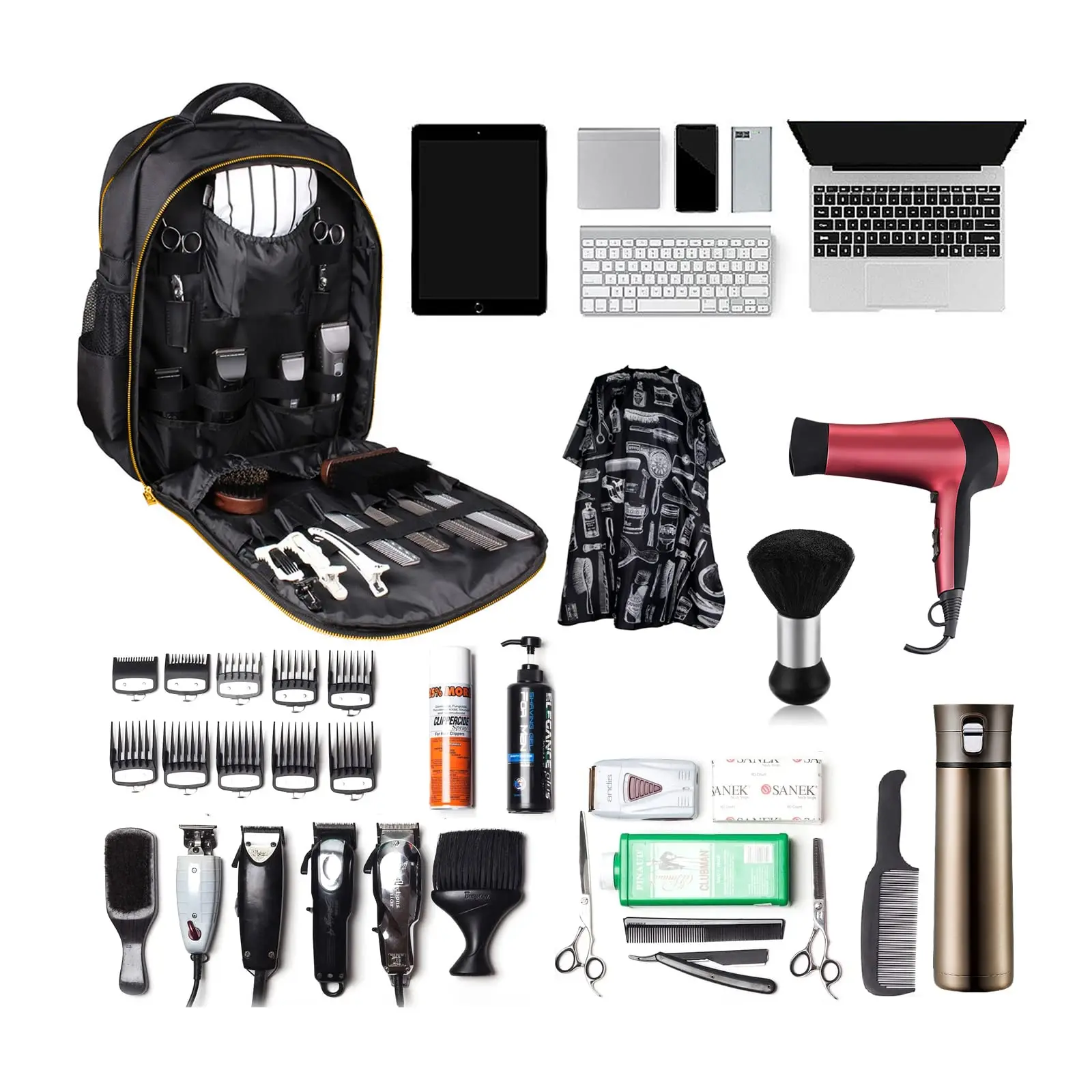 Barber Supplies Rucksack Tragbare Clippers Organizer Friseur Werkzeuge Tasche Große Kapazität Reisetasche Salon Lagerung Schultern Tasche – Detail 3