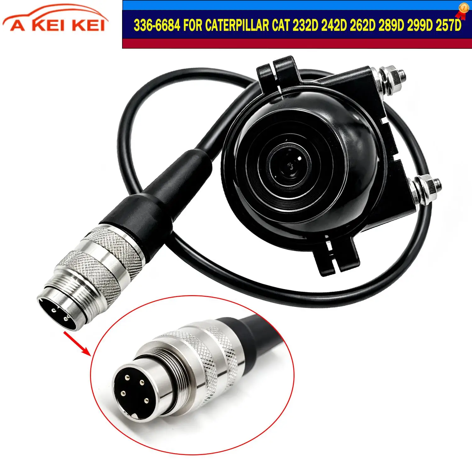 Fit For Caterpillar Excavator CAT 232D 242D 262D 289D 299D 257D Rear Camera Look Backward Camera 336-6684 3366684