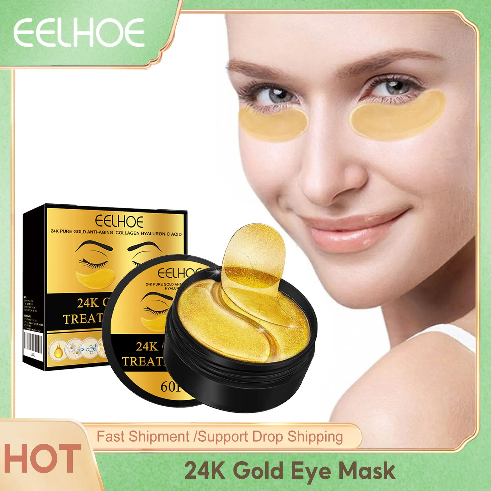 

Collagen Repair Eye Treatment Mask Lifting Eye Contour Nourishing Fade Eye Bags Anti Dark Circles Hyaluronic Acid Skin Care Mask