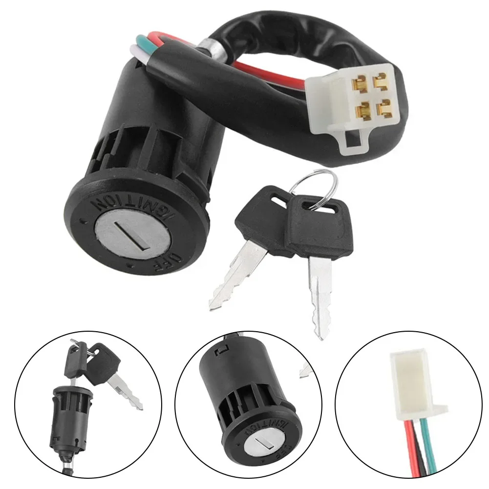 

Замок зажигания для мотоцикла, цилиндр замка, 4-контактный 4-проводной переключатель зажигания, переключатель зажигания, квадроцикл для мотоциклов, квадроциклов