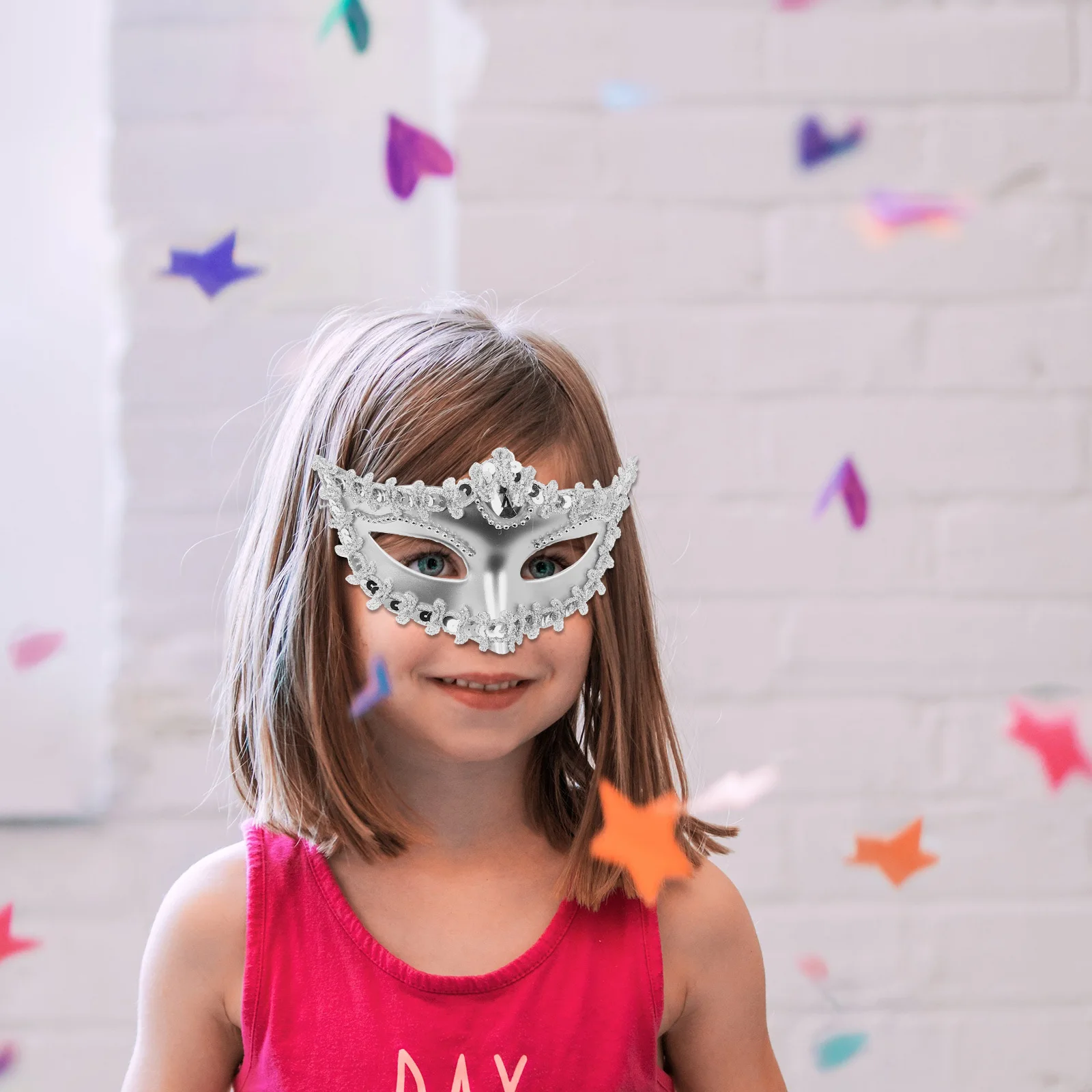 4 pçs crianças meia face máscara de baile traje leve cosplay festa festival dança palco máscara traje decoração