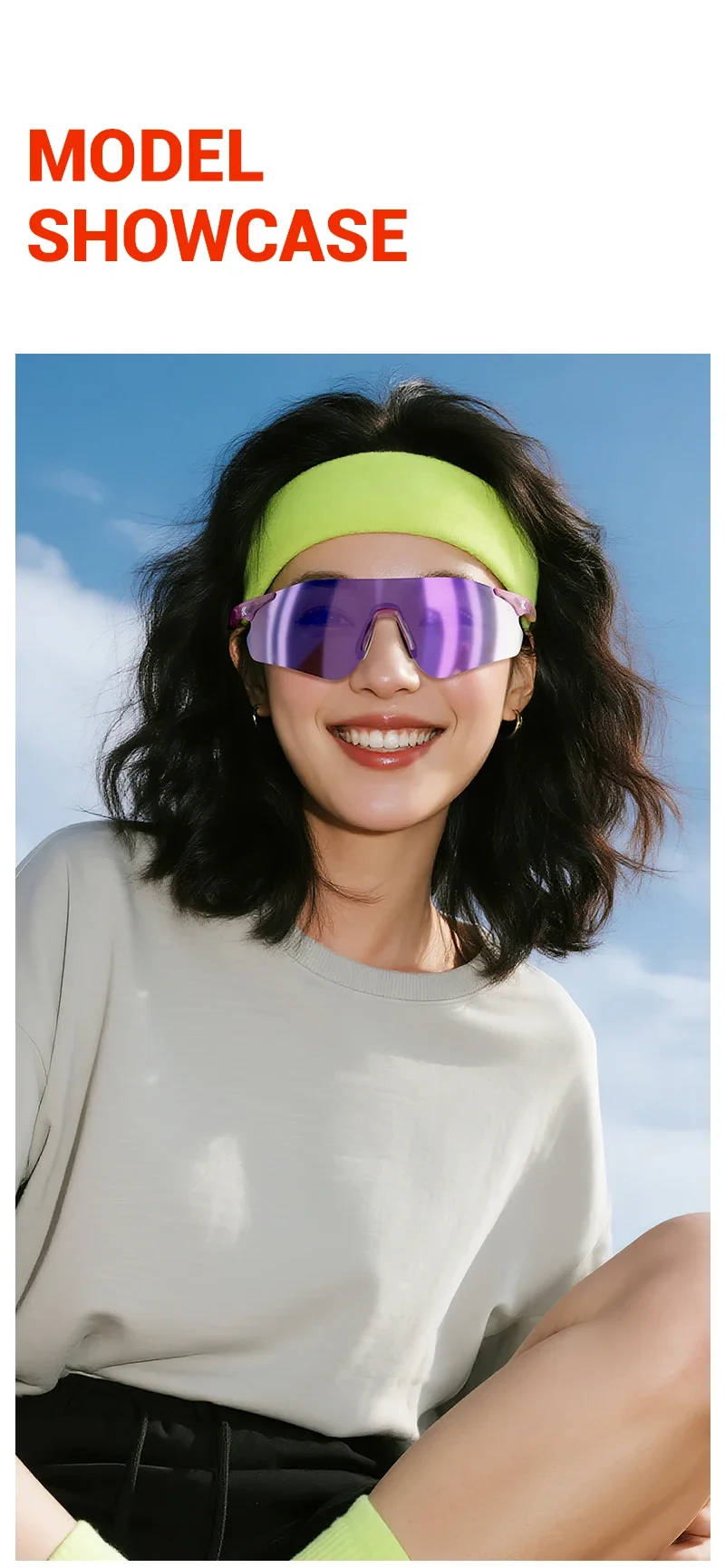 Kapvoe Photochrome Laufsonnenbrille für Herren, Outdoor-Sport, Fahrradbrille, Radbrille, UV400, ultraleichte Marathon-Brille, MTB – Detail 9