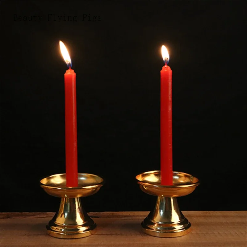 1pc Metal Candlestick Household Sacrifice and Blessing Buddhist Temple Supplies Make Offerings To Buddha Home Desktop Decoration