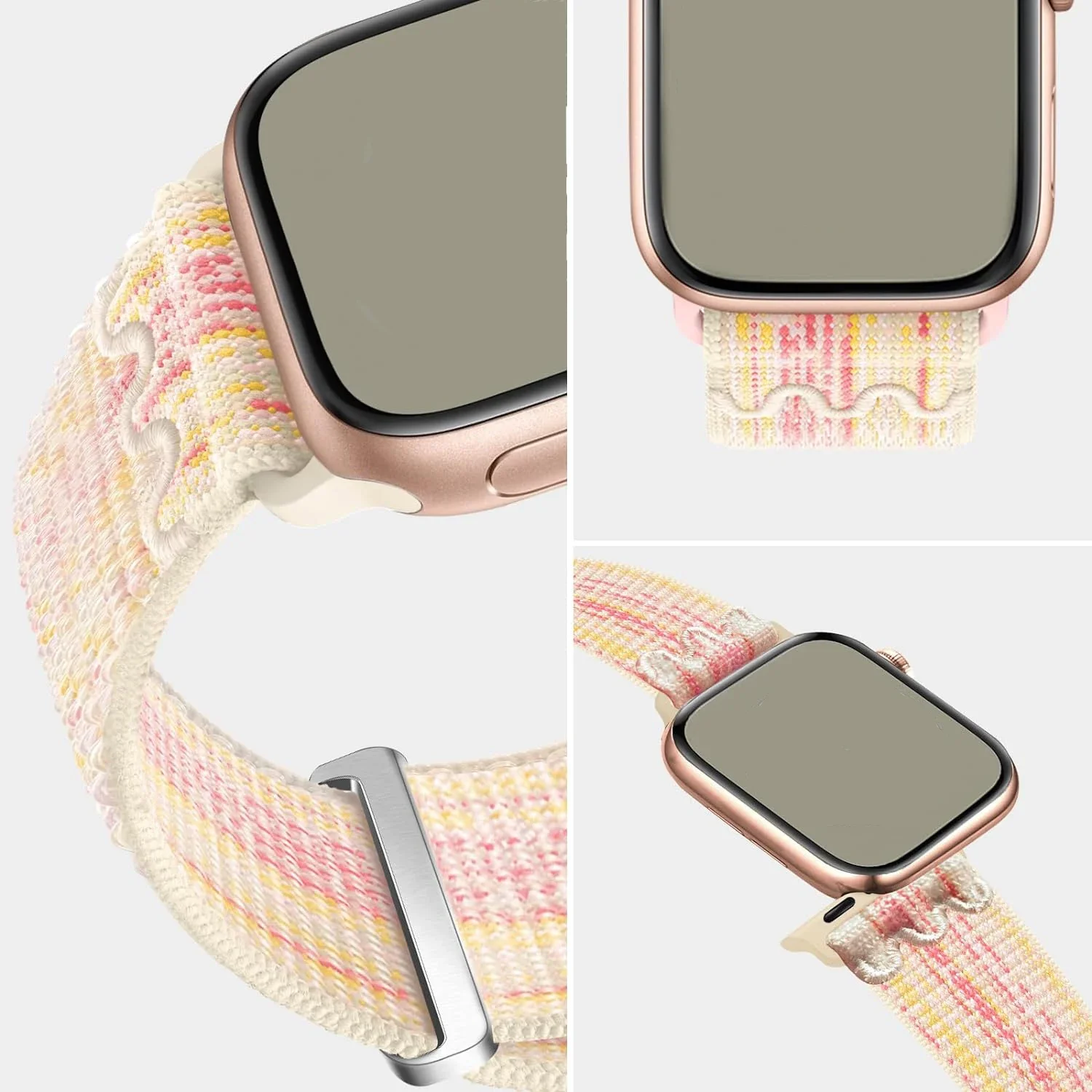 ห่วงไนลอนสําหรับ Apple Watch Bands 44 มม.45 มม.40 มม.41 มม.42 มม.สร้อยข้อมือ iWatch Series 9 8 7 6 SE 5 4 Ultra 2 49 มม.