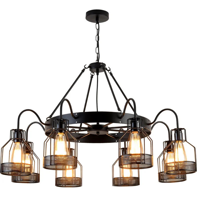 American Retro Industrial Wind Hanging Lamps Loft Creative  Clothing Store Bar Personalized Cafe Nostalgic Iron Light