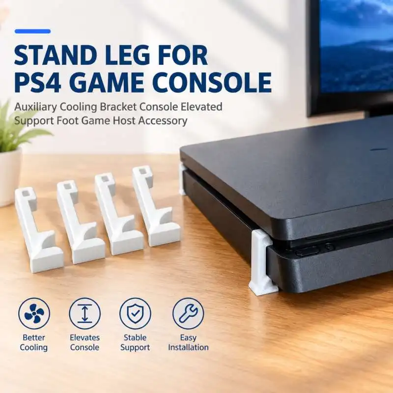 Stand Leg for PS4 Game Console Auxiliary Cooling Bracket Console Elevated Support Foot Game Host Accessory