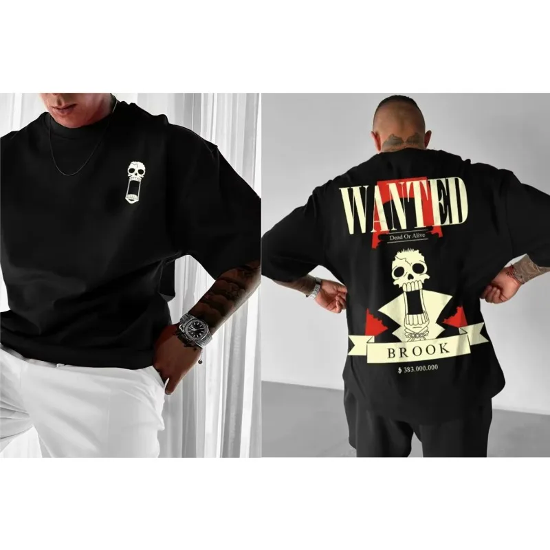 One Piece Anime Peripheral Clothing Classic Manga Round Neck Printed Short Sleeved Unisex Summer