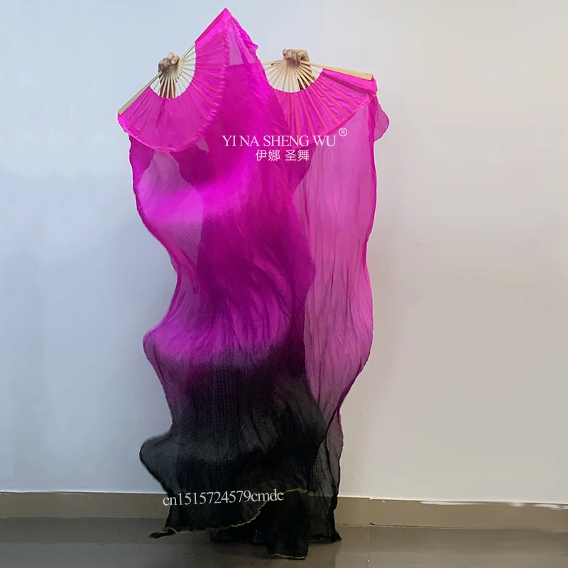 الرقص الشرقي مروحة حريرية عالية الجودة الصينية الحرير الرقص مروحة الرقص مرحلة الأداء الدعائم المشجعين مصبوغ يدويا مروحة التخصيص اللون #3